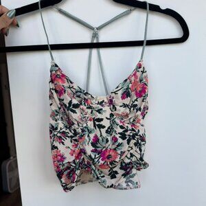Out From Under Girl Crush Ruched Bra Top Floral